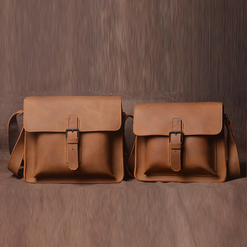 Handmade Leather Canvas bag I Vintage Crossbody Messenger Bag I Made in  France
