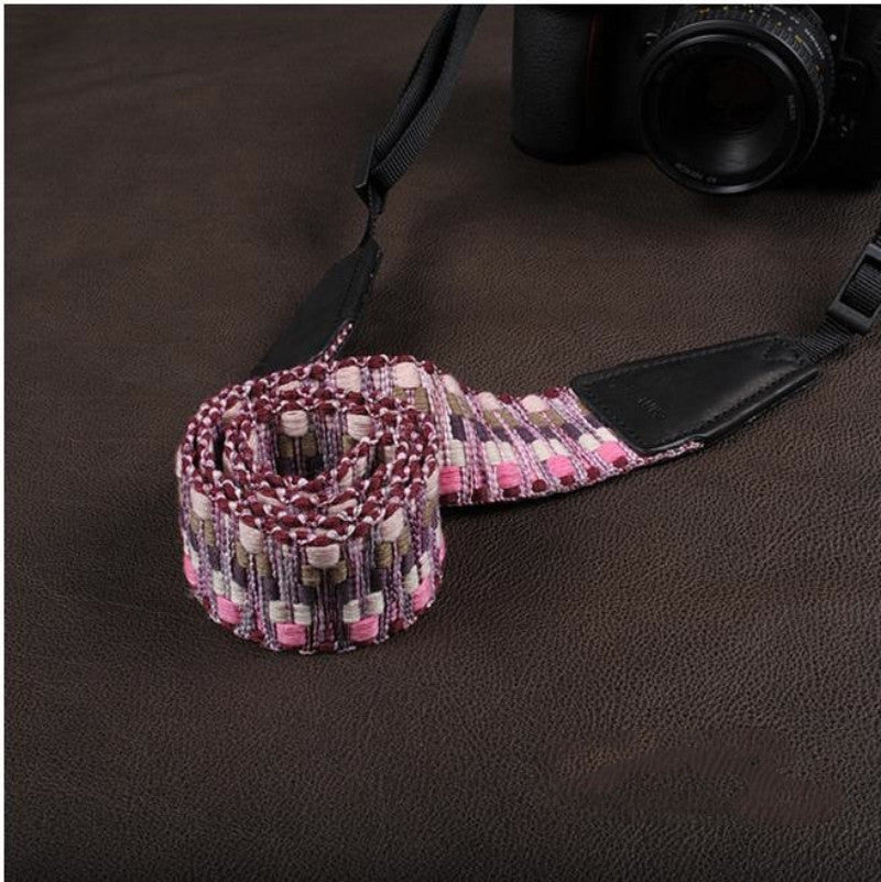 Pink Weaving Style Strap  Handmade Leather Camera Strap 8296 - icambag