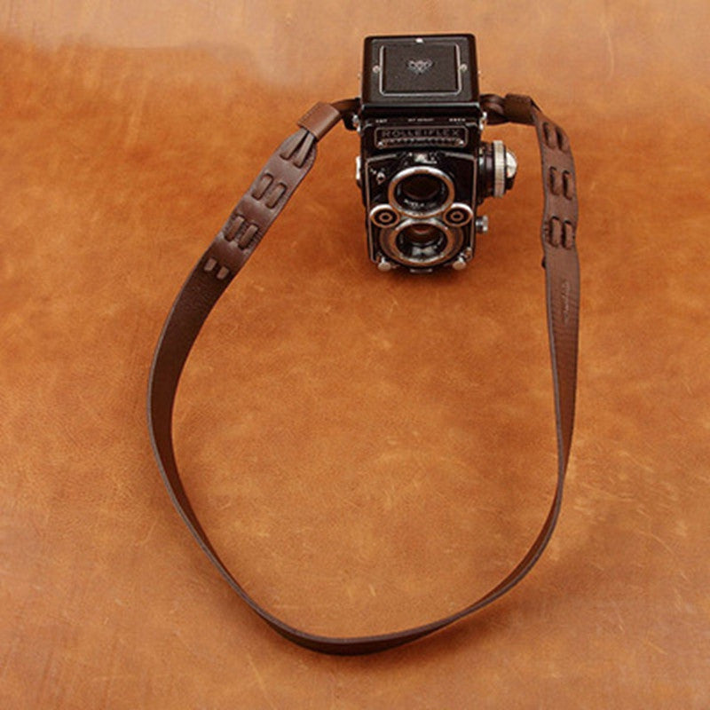 Italy Vegetable Tanning Cowhide Handmade DSLR Leather Camera Strap For Rolleiflex - CS224 - icambag