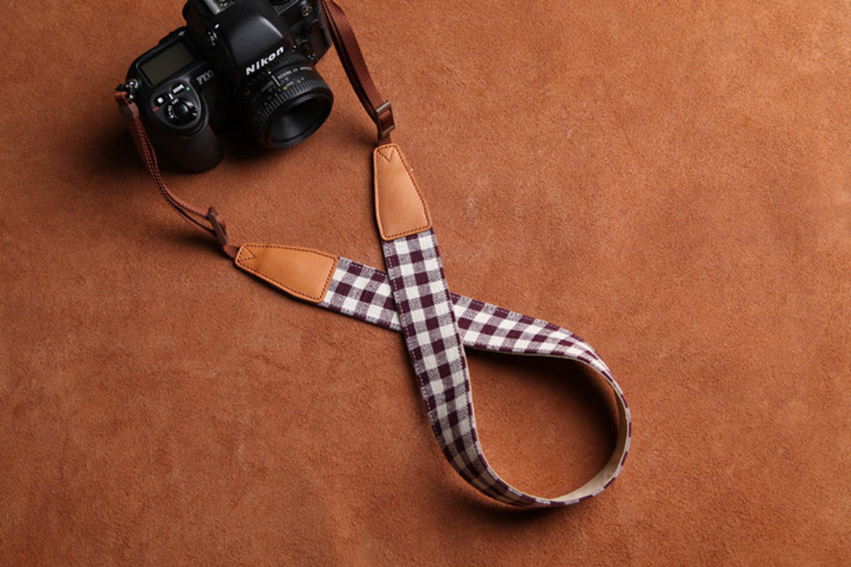 Grid DSLR Handmade Leather Camera Strap CS077 - icambag