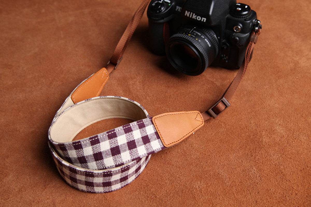 Grid DSLR Handmade Leather Camera Strap CS077 - icambag