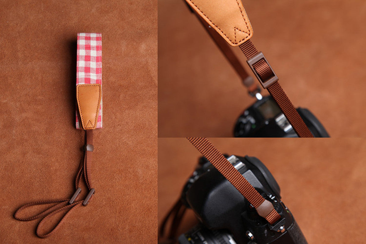 Grid DSLR Handmade Leather Camera Strap CS077 - icambag