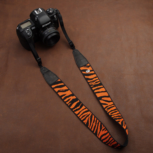 Fashion Orange Cotton Strap Leather DSLR Camera Strap 8269 - icambag